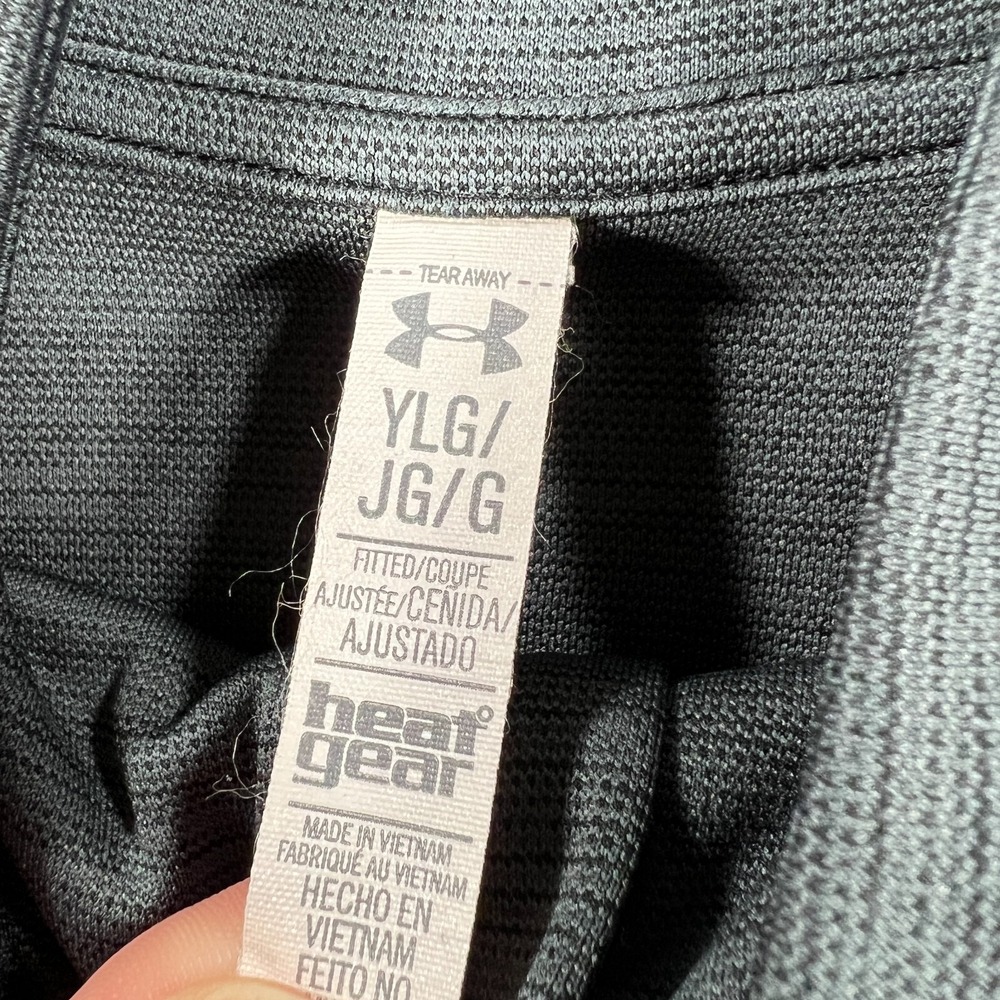 Under Armour Shirt Youth Girls Large Gray Long Sleeve 1/4 Zip Mock Neck Active - Picture 3 of 11